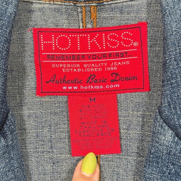 Hot Kiss Y2K Denim Blazer Jacket Sz M - Picture 3 of 6